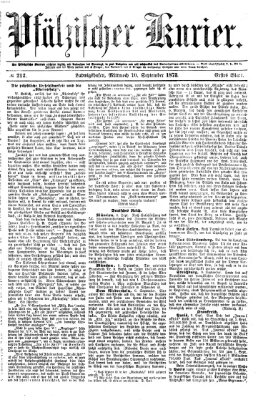 Pfälzischer Kurier Mittwoch 10. September 1873