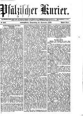 Pfälzischer Kurier Donnerstag 18. September 1873