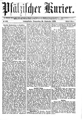 Pfälzischer Kurier Donnerstag 25. September 1873