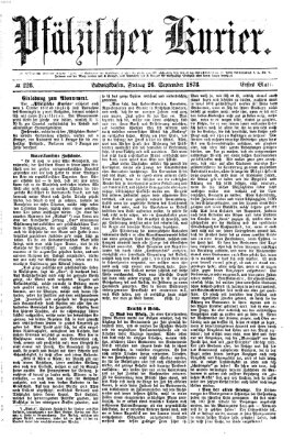 Pfälzischer Kurier Freitag 26. September 1873