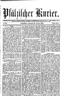 Pfälzischer Kurier Mittwoch 29. Oktober 1873