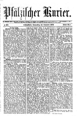 Pfälzischer Kurier Donnerstag 13. November 1873