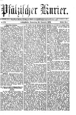 Pfälzischer Kurier Donnerstag 20. November 1873