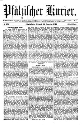 Pfälzischer Kurier Mittwoch 26. November 1873