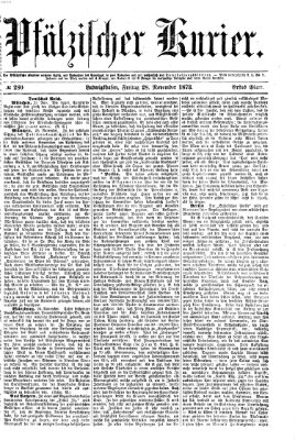 Pfälzischer Kurier Freitag 28. November 1873