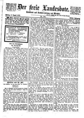 Der freie Landesbote Freitag 2. August 1872