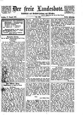 Der freie Landesbote Samstag 17. August 1872