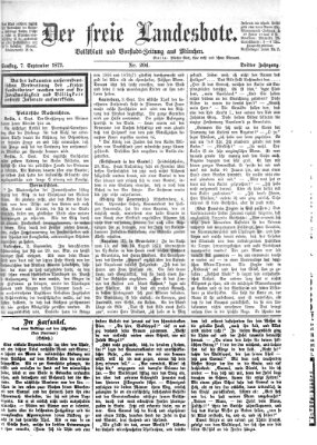 Der freie Landesbote Samstag 7. September 1872