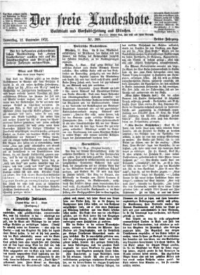 Der freie Landesbote Donnerstag 12. September 1872