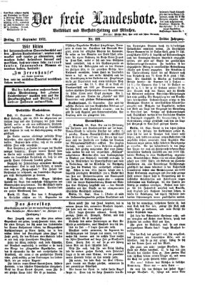 Der freie Landesbote Freitag 27. September 1872