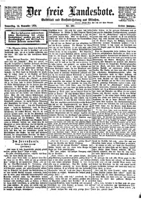 Der freie Landesbote Donnerstag 14. November 1872