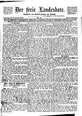 Der freie Landesbote Donnerstag 16. Januar 1873