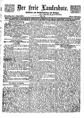 Der freie Landesbote Donnerstag 3. April 1873