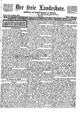 Der freie Landesbote Freitag 18. April 1873