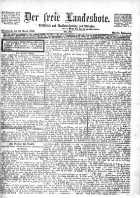 Der freie Landesbote Mittwoch 30. April 1873