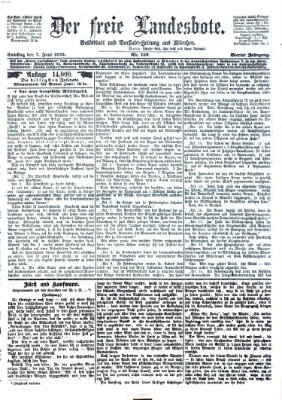 Der freie Landesbote Samstag 7. Juni 1873