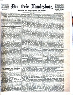 Der freie Landesbote Sonntag 31. August 1873