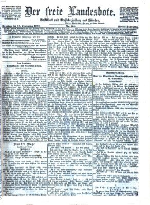 Der freie Landesbote Sonntag 14. September 1873