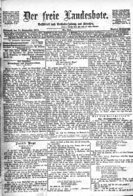 Der freie Landesbote Mittwoch 17. September 1873