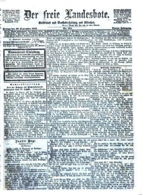 Der freie Landesbote Freitag 26. September 1873