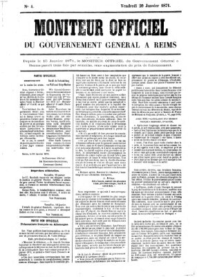 Moniteur officiel du Gouvernement Général à Reims Freitag 20. Januar 1871