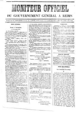 Moniteur officiel du Gouvernement Général à Reims Mittwoch 8. Februar 1871