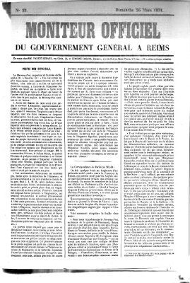 Moniteur officiel du Gouvernement Général à Reims Sonntag 26. März 1871