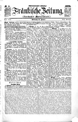 Fränkische Zeitung (Ansbacher Morgenblatt) Mittwoch 3. Januar 1872