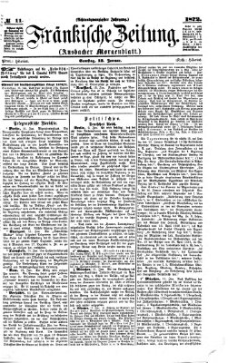 Fränkische Zeitung (Ansbacher Morgenblatt) Samstag 13. Januar 1872