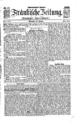 Fränkische Zeitung (Ansbacher Morgenblatt) Mittwoch 17. Januar 1872