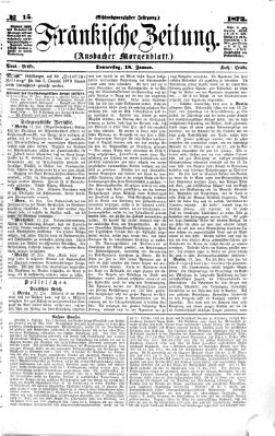 Fränkische Zeitung (Ansbacher Morgenblatt) Donnerstag 18. Januar 1872