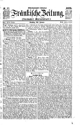 Fränkische Zeitung (Ansbacher Morgenblatt) Samstag 20. Januar 1872