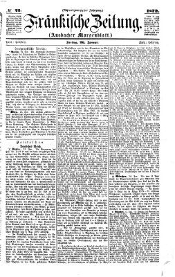 Fränkische Zeitung (Ansbacher Morgenblatt) Freitag 26. Januar 1872