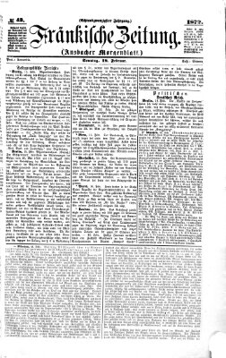 Fränkische Zeitung (Ansbacher Morgenblatt) Sonntag 18. Februar 1872