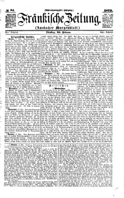 Fränkische Zeitung (Ansbacher Morgenblatt) Dienstag 20. Februar 1872