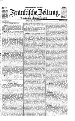 Fränkische Zeitung (Ansbacher Morgenblatt) Mittwoch 21. Februar 1872