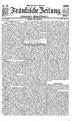 Fränkische Zeitung (Ansbacher Morgenblatt) Freitag 23. Februar 1872