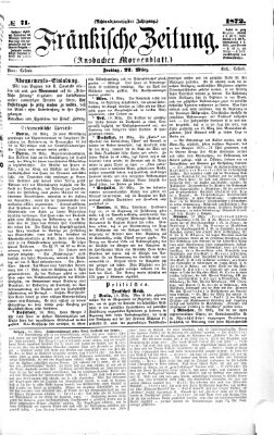 Fränkische Zeitung (Ansbacher Morgenblatt) Freitag 22. März 1872