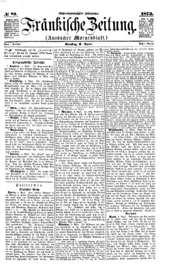 Fränkische Zeitung (Ansbacher Morgenblatt) Samstag 6. April 1872