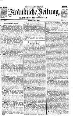 Fränkische Zeitung (Ansbacher Morgenblatt) Freitag 28. Juni 1872