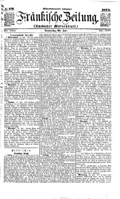 Fränkische Zeitung (Ansbacher Morgenblatt) Donnerstag 25. Juli 1872