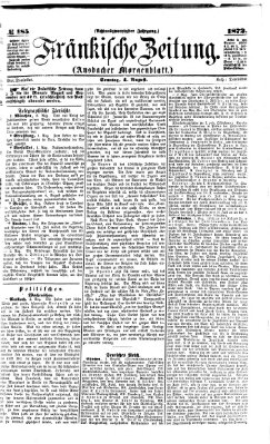 Fränkische Zeitung (Ansbacher Morgenblatt) Sonntag 4. August 1872