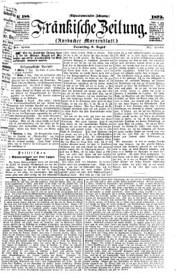 Fränkische Zeitung (Ansbacher Morgenblatt) Donnerstag 8. August 1872