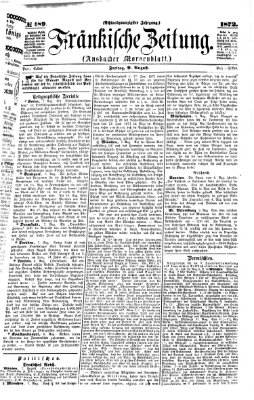 Fränkische Zeitung (Ansbacher Morgenblatt) Freitag 9. August 1872