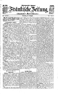 Fränkische Zeitung (Ansbacher Morgenblatt) Sonntag 11. August 1872