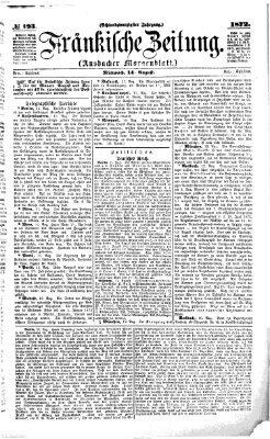 Fränkische Zeitung (Ansbacher Morgenblatt) Mittwoch 14. August 1872