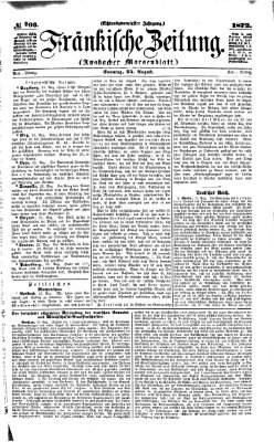 Fränkische Zeitung (Ansbacher Morgenblatt) Sonntag 25. August 1872