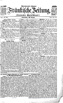 Fränkische Zeitung (Ansbacher Morgenblatt) Donnerstag 29. August 1872