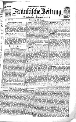 Fränkische Zeitung (Ansbacher Morgenblatt) Donnerstag 29. August 1872