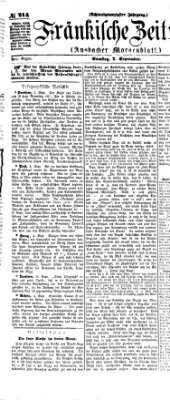 Fränkische Zeitung (Ansbacher Morgenblatt) Samstag 7. September 1872